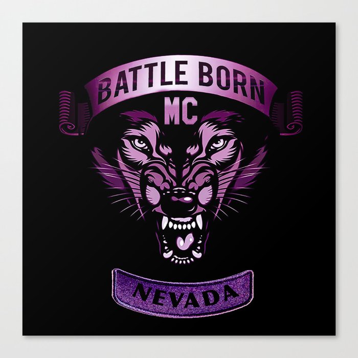 Battle Born MC- Purple Wolf Logo Canvas Print
