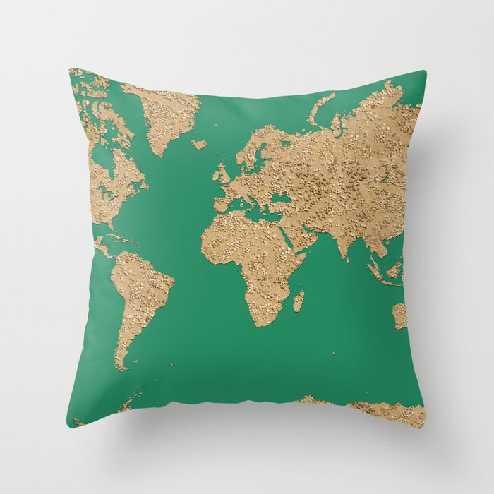 Sand balls - Organic World Map Series Throw Pillow