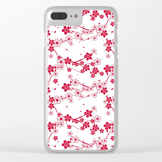 Cherry Pattern Clear iPhone Case