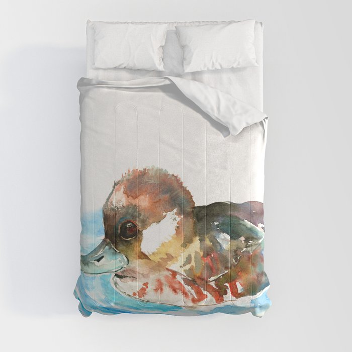 Duck, Bufflehead Duck baby Wild Duck Comforter