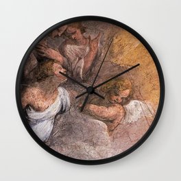 Angels Heaven Antique Painting Curch, Rome Italy Wall Clock | Holy, Religious, Paradise, Mural, Cherubs, Painting, Angels, Spiritual, Antique, Christian 
