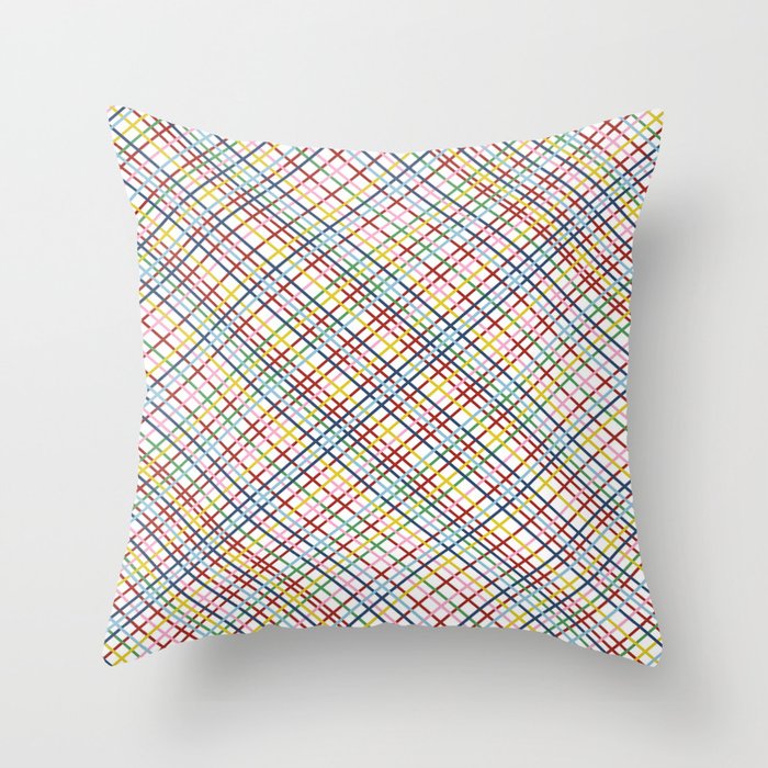 Rainbow Weave 45 Throw Pillow