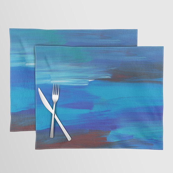 Abstract Minimalist Blue Painting Placemat