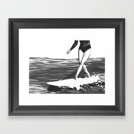 Surf Girl - Cross Step Framed Art Print