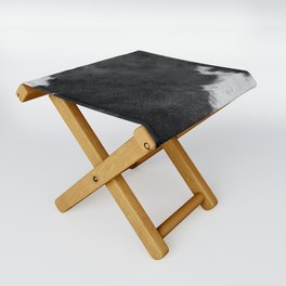 Rusty Farmhouse Cowhide Print in Black and White Folding Stool