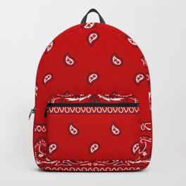 Bandana in Red - Classic Red Bandana  Backpack