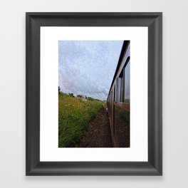 Steam train coach reflection Framed Art Print