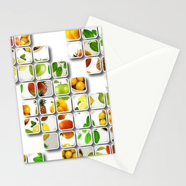 Fruit and Vegetable Grid Stationery Card
