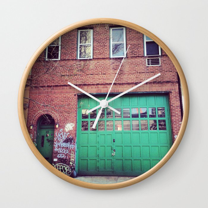 Green Door Wall Clock