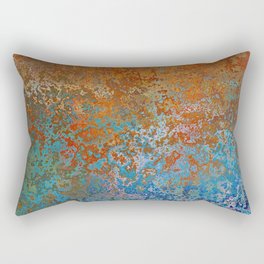 Vintage Rust, Terracotta and Blue Rectangular Pillow