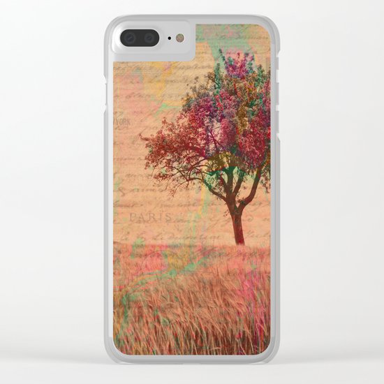 The Kissing Tree, Landscape Art Clear iPhone Case