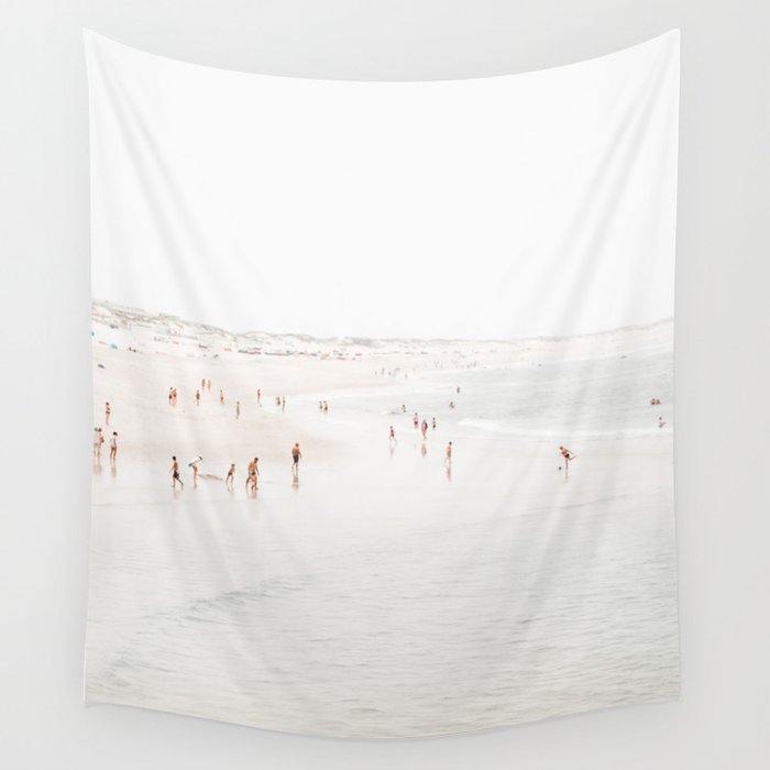 At The Beach (seven) - minimal beach series - ocean sea photography by Ingrid Beddoes Wall Tapestry