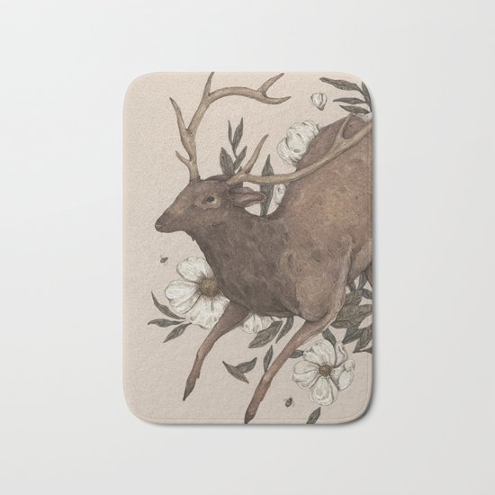 Floral Elk Bath Mat