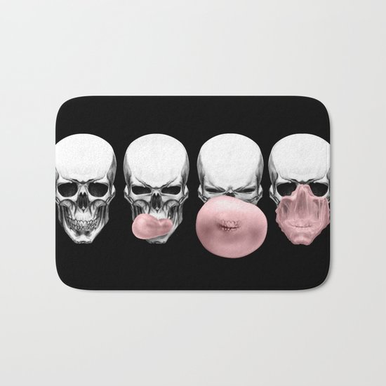 Skulls chewing bubblegum Bath Mat