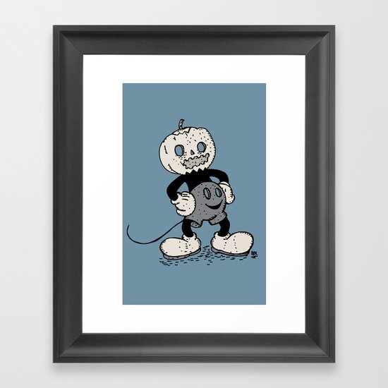 Mickey Pumpkin (desaturated) Framed Art Print
