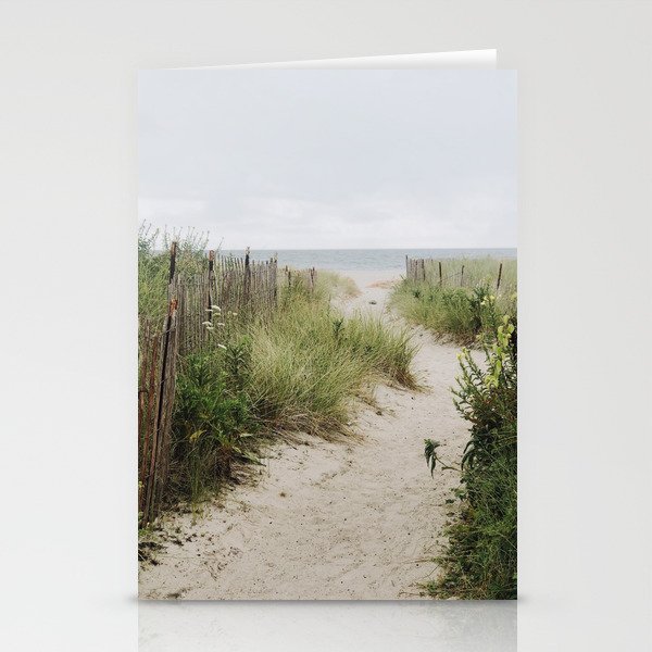 Overcast Beach Morning in Rhode Island Stationery Cards