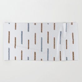 Minimal Scandinavian Nordic Stripes Pattern Beach Towel