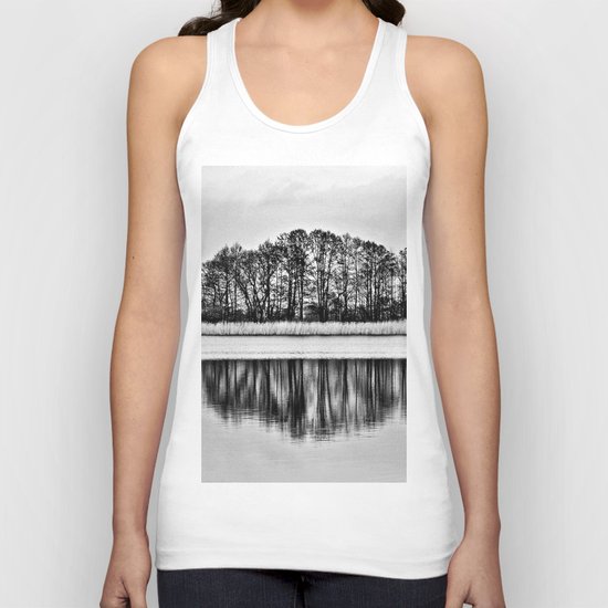 White Symphony of Winter Lake Unisex Tank Top