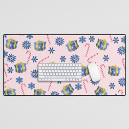 Merry Christmas Gift Snowflakes Candy Cain Desk Mat