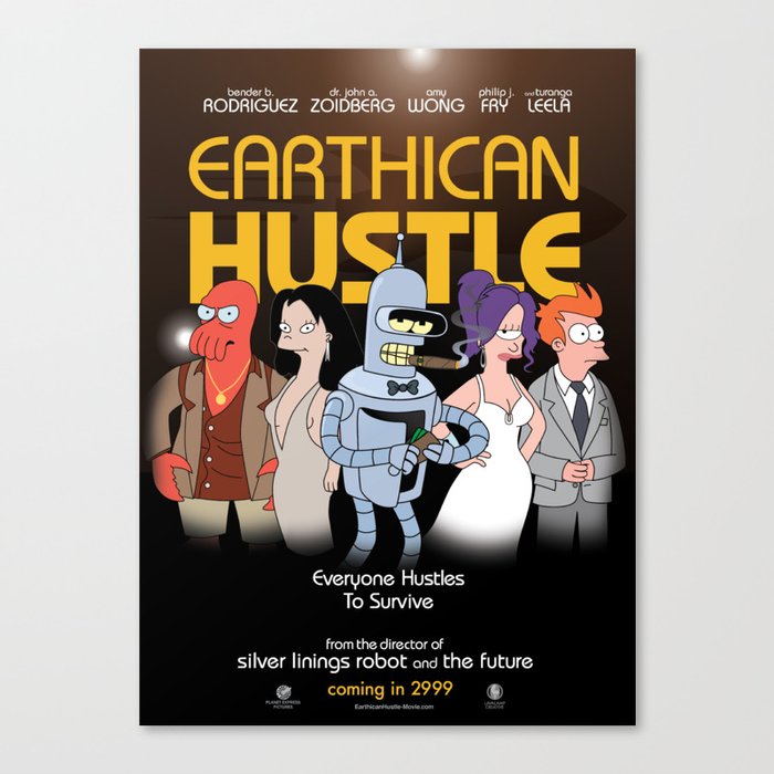 Earthican Hustle parody movie poster - B Canvas Print