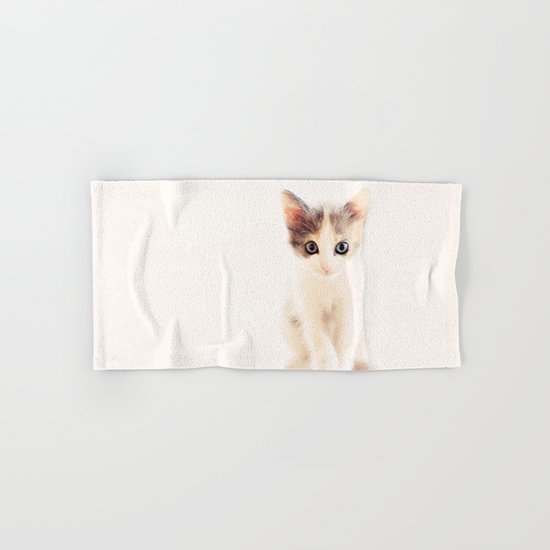 White and Grey Kitten Hand & Bath Towel