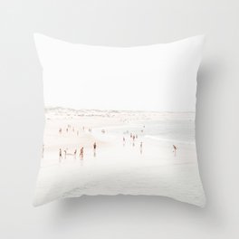 At The Beach (seven) - minimal beach series - ocean sea photography by Ingrid Beddoes Throw Pillow