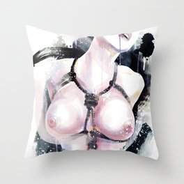 Shibari - Japanese BDSM Art Painting Throw Pillow