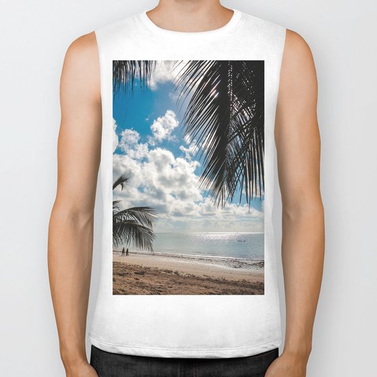 Couple at the beach Biker Tank