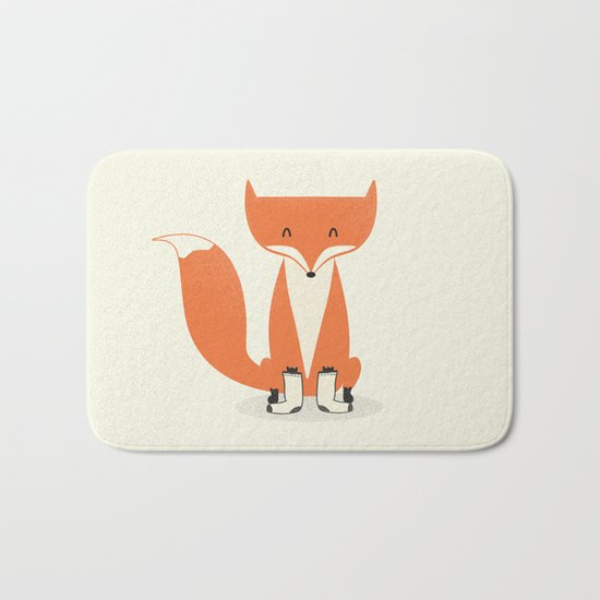A Fox With Socks Bath Mat