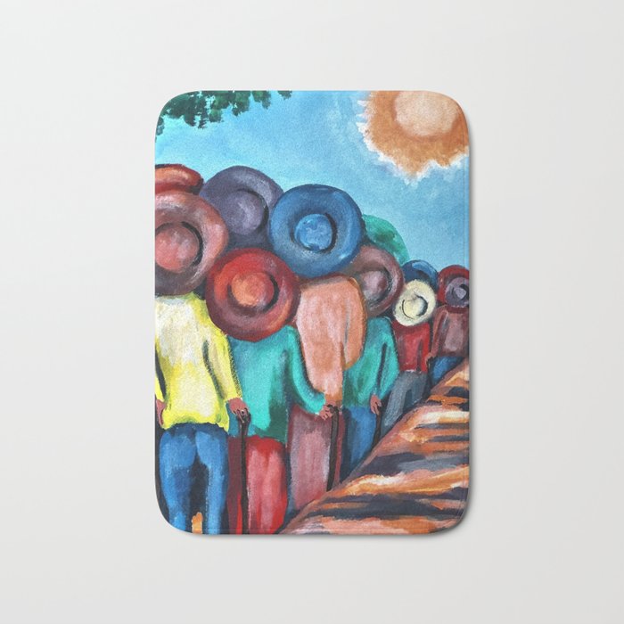 Juneteenth; A brand new day African American celebration black pride and history portrait painting Bath Mat
