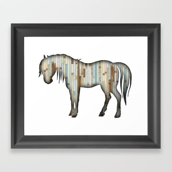 Wooden horse Framed Art Print