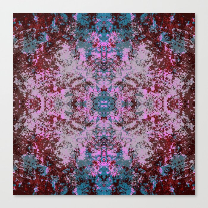 Afum - Abstract Boho Chic Tie-Dye Style Mandala Art Canvas Print