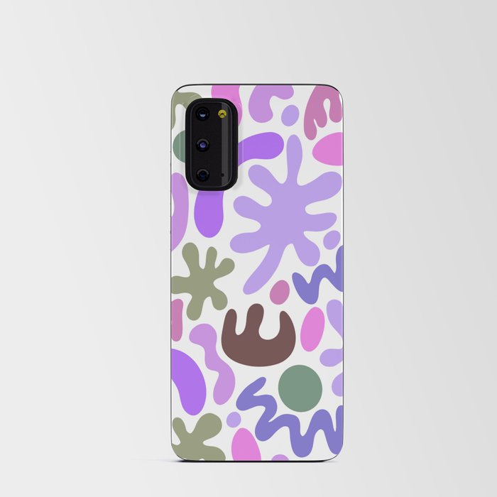 Squiggly Summer Leaves - Purple Green Android Card Case