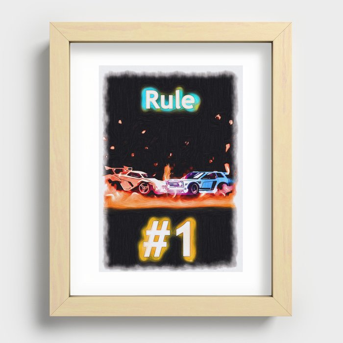 Rocket League Rule number 1 Recessed Framed Print
