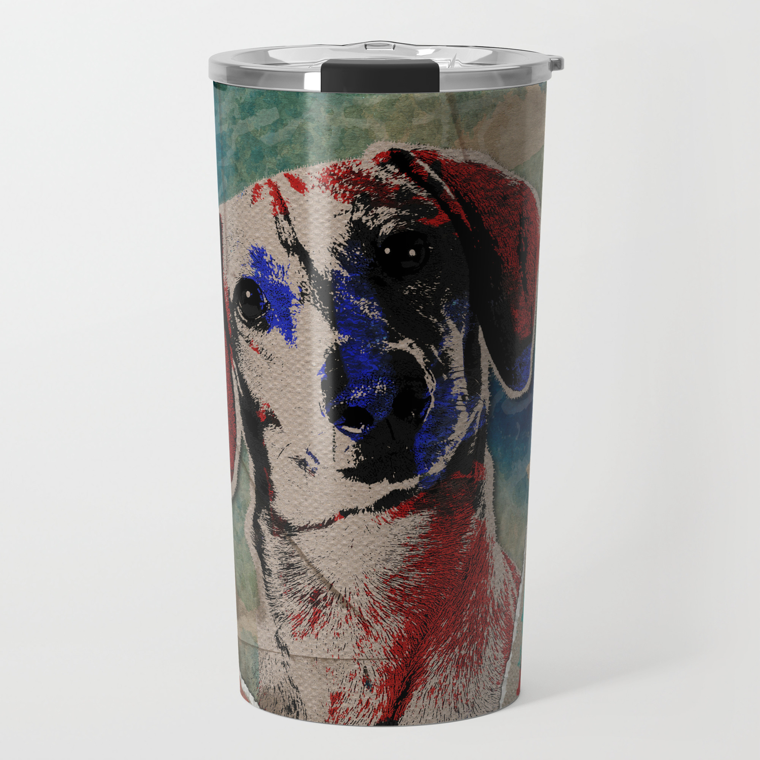 Dachshund Abstract Mixed Media Digital Art Collage Travel Mug By