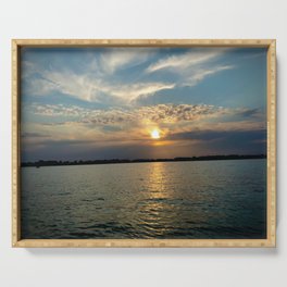 Okoboji Iowa Lake View Sunset  Serving Tray