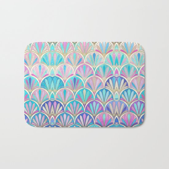 Glamorous Twenties Art Deco Pastel Pattern Bath Mat