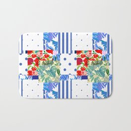 Italian,Sicilian art,patchwork,summer Flowers Bath Mat