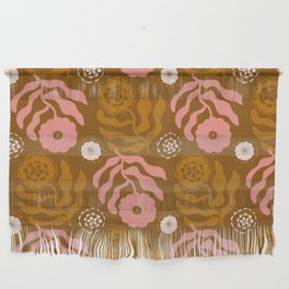 modflower pattern, sienna + pink Wall Hanging