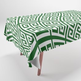 Green and White Greek Key Liquify Tablecloth
