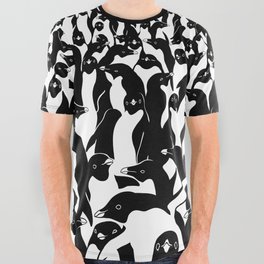 meanwhile penguins All Over Graphic Tee