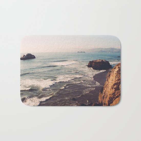 Vintage Ocean #landscape Bath Mat
