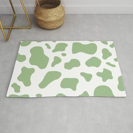 Green cow print pattern, mooo Rug | Vintagegreen, Olivegreen, Greenanimalprint, Girly, Bitchimacow, Mooo, Greencow, Cow, Animal, Aesthetic 