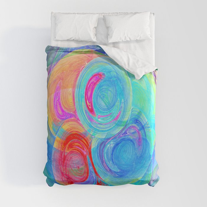 abstract planets Duvet Cover