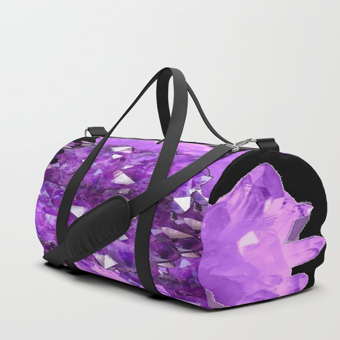 AWESOME PURPLE AMETHYST CRYSTAL CLUSTER Duffle Bag