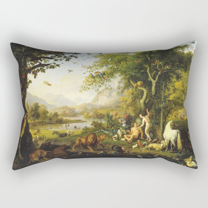Adam and Eve in the Garden of Eden | Wenzel Peter Rectangular Pillow