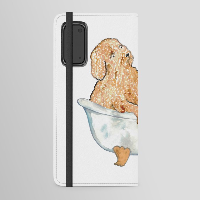Golden doodle dog brown toilet Painting Android Wallet Case