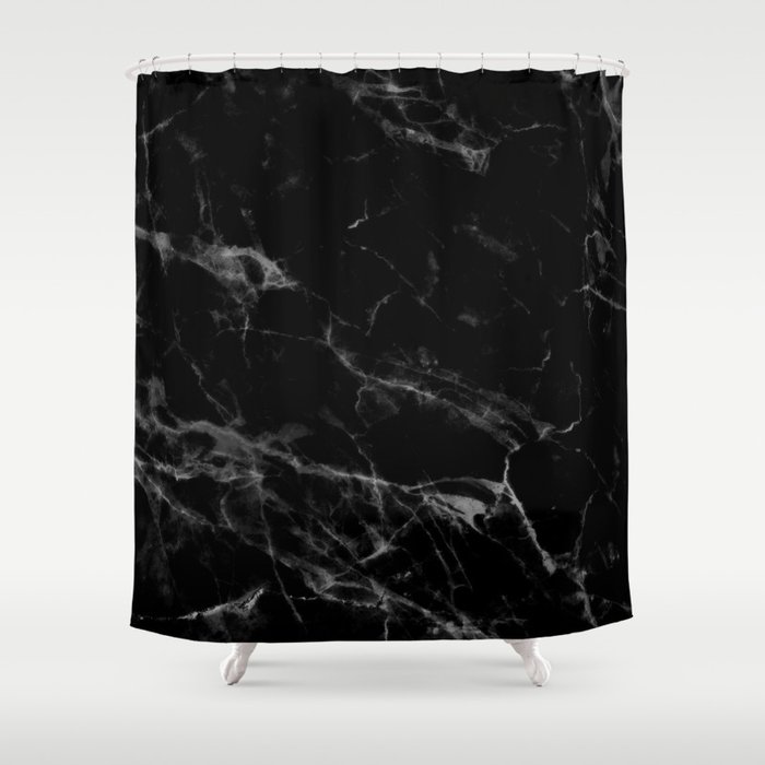 Black Marble Shower Curtain