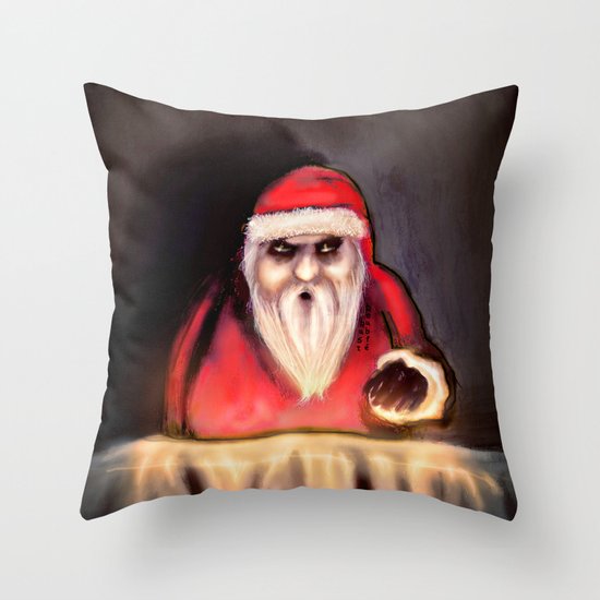 Black Xmas: Santa Claus is Here Throw Pillow