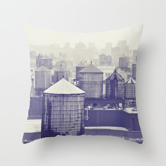 foggy memories of nyc... Throw Pillow